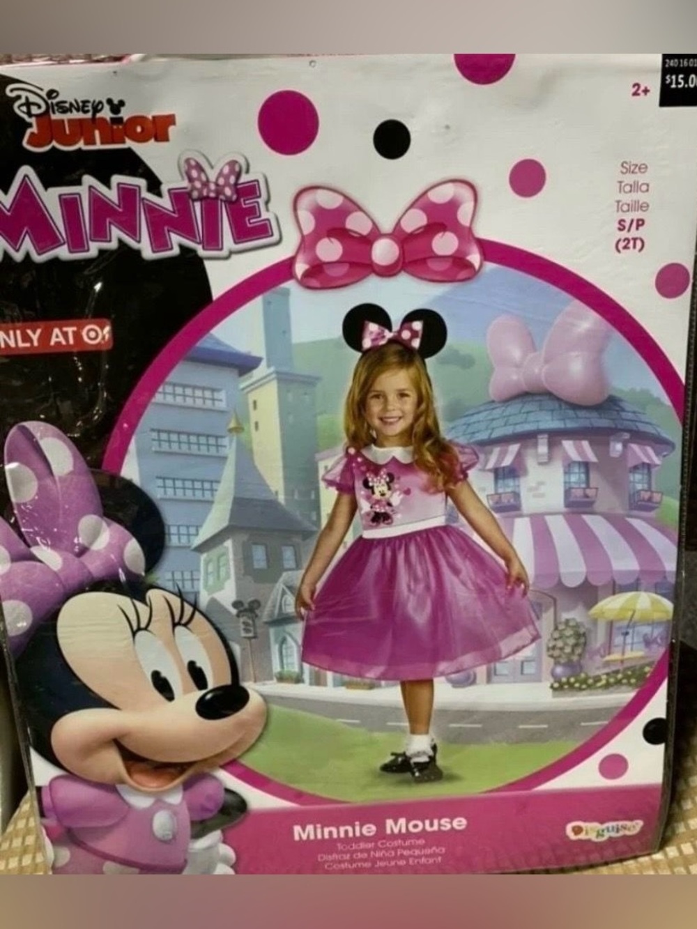 New Disney Minnie Mouse toddler girl size 2T pink dress and ears headband costum